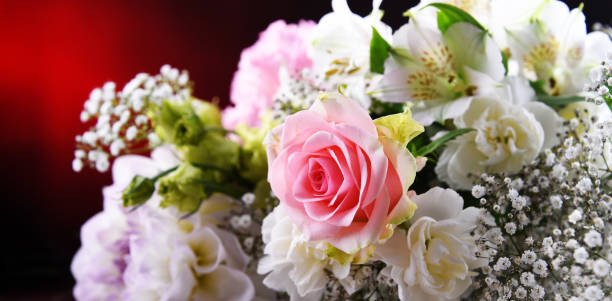 istock Composition with bouquet of freshly cut flowers 1318428210