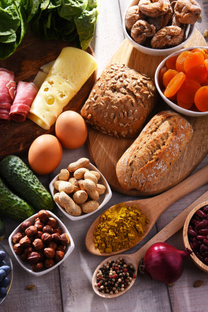 istock Assorted organic food products on the table 1318428449