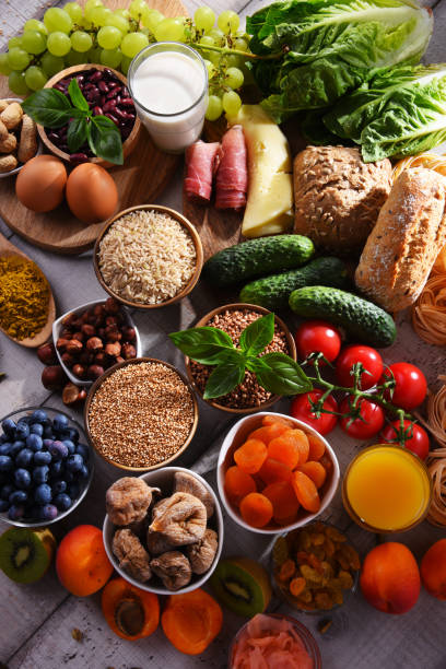 istock Assorted organic food products on the table 1318428720