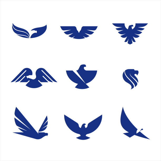 eagle icon - adler stock-grafiken, -clipart, -cartoons und -symbole