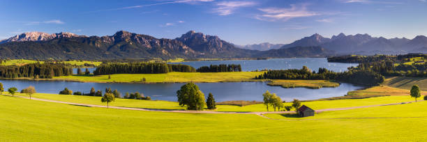 istock panoramic landscape with alps mountain range at springtime 1318430750