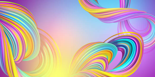 istock digital illustration, abstract background with colorful twisted lines, wide horizontal creative wallpaper 1318431523