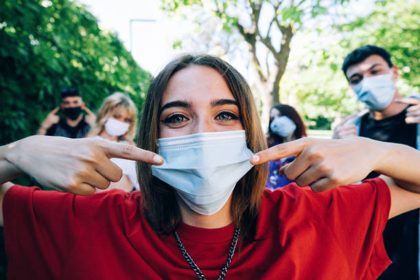 istock Happy group of Generation Z teens 1318432250