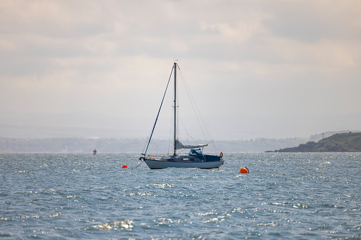 Sailing off on the Firth of Forth, Scotland, UK