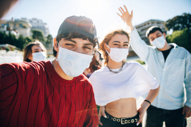 istock Happy group of Generation Z teens 1318432398