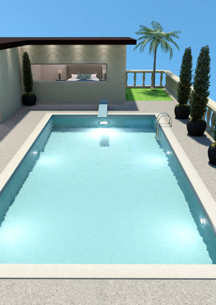 istock 3D illustration luxury house and pool 1318432773
