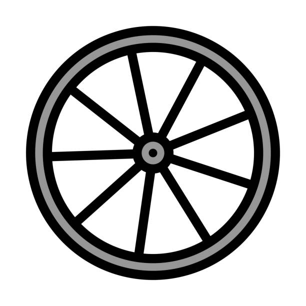 bike wheel icon - speichen stock-grafiken, -clipart, -cartoons und -symbole