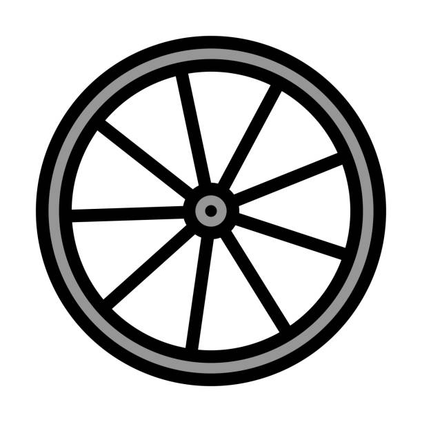 Bike Wheel Icon vector art illustration