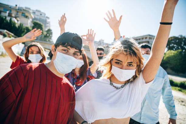 istock Happy group of Generation Z teens 1318432898