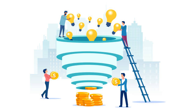 istock Vector of a team of creative people converting ideas into money 1318435298