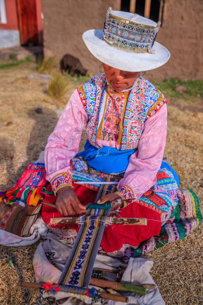 istock Peruvian woman weaving near Colca Canyon, Peru 1318435305
