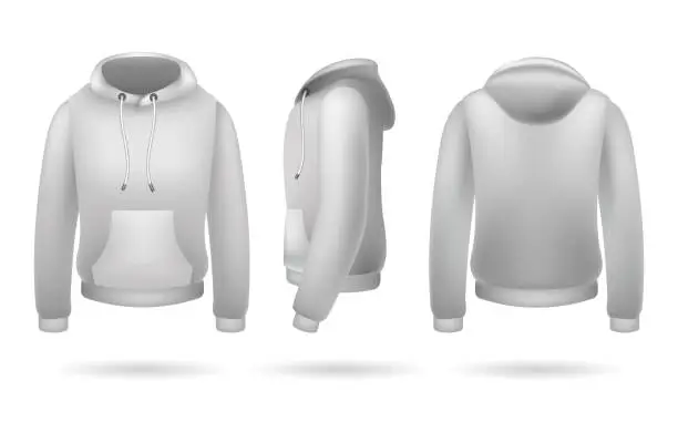 Vector illustration of Realistic sweatshirt with hood