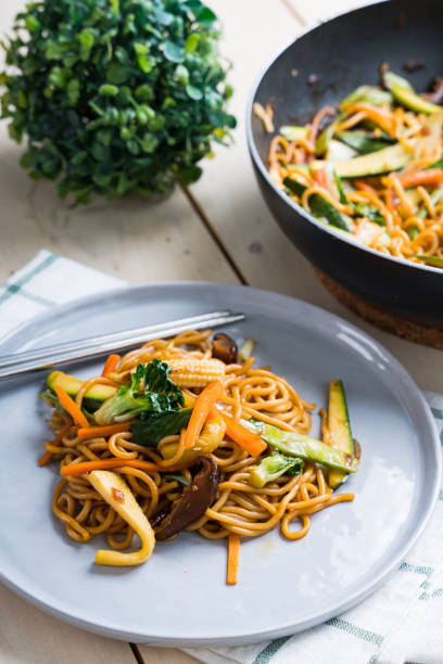 istock hot yakisoba or Japanese fried noodles 1318440617