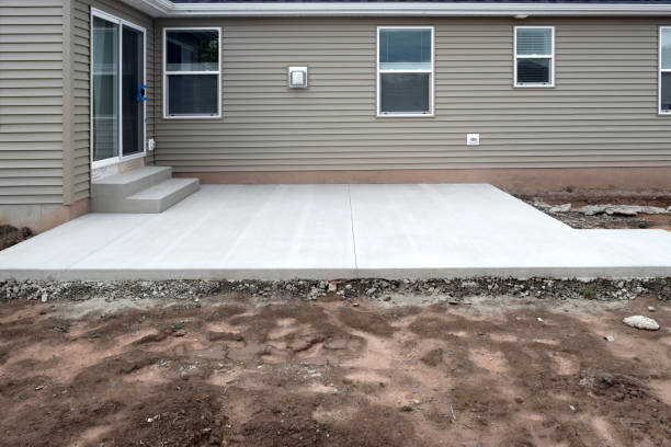 neues haus bau beton zement stiftung patio builders glatt - concrete stock-fotos und bilder