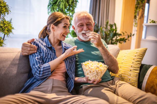 istock Relaxing at home with tv 1318444357