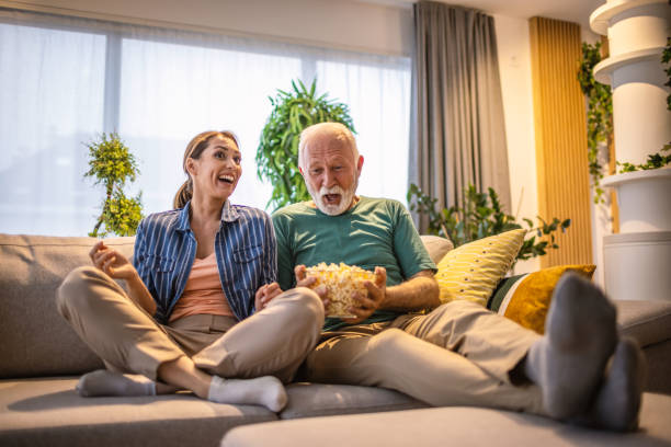 istock Relaxing at home with tv 1318444590