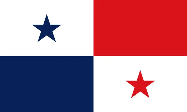 Vector illustration of vector illustration of Panama flag. patriotic concept