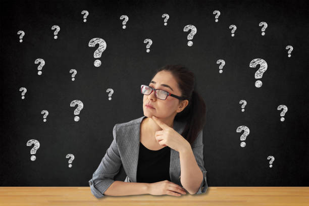 Thinking women with question mark