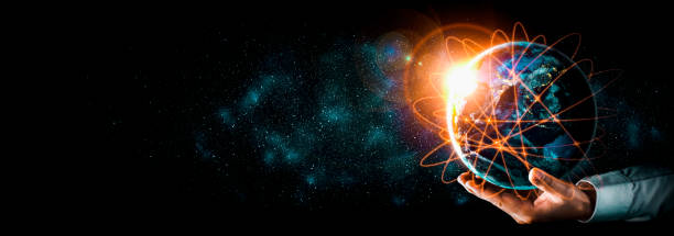 istock Global network connection covering earth with link of innovative perception 1318447754