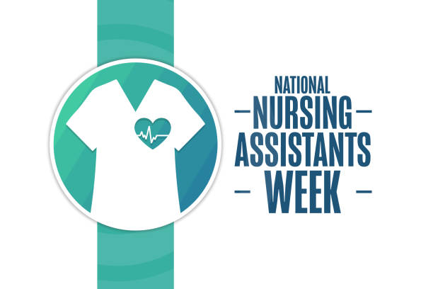 National Nursing Assistants Week. Holiday concept. Template for background, banner, card, poster with text inscription. Vector EPS10 illustration. National Nursing Assistants Week. Holiday concept. Template for background, banner, card, poster with text inscription. Vector EPS10 illustration nurse backgrounds stock illustrations