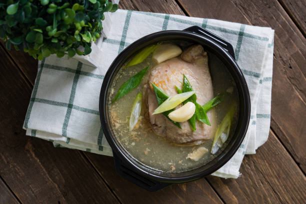 hot chicken ginseng soup also known as samgye-tang