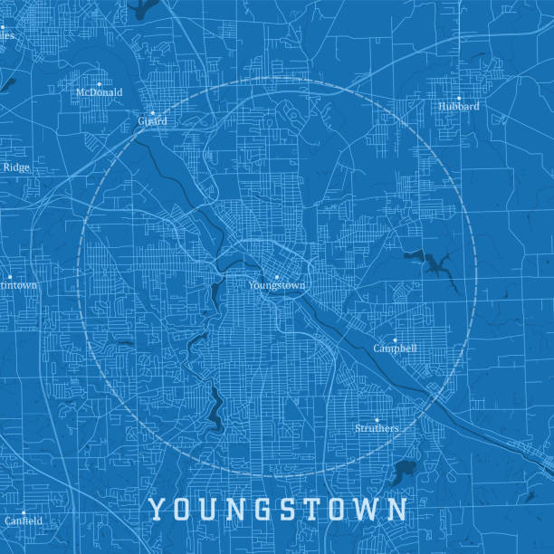 Youngstown OH City Vector Road Map Blue Text Youngstown OH City Vector Road Map Blue Text. All source data is in the public domain. U.S. Census Bureau Census Tiger. Used Layers: areawater, linearwater, roads. youngstown stock illustrations