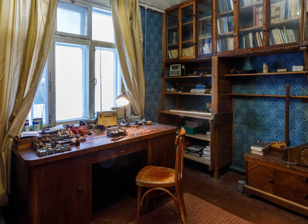 istock Vintage Interior with a wooden table 1318453966