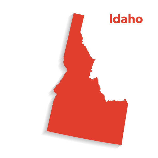 stan usa ze stolicą, idaho - idaho stock illustrations