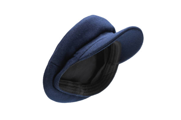istock Female blue hat with a visor isolated on white. 1318456816