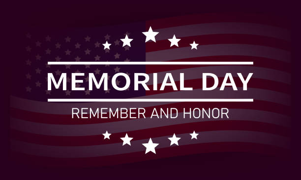 istock USA Memorial Day vector banner. Remember and honor text with stars on usa flag background. Vector illustration EPS 10 1318456968
