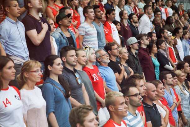 istock Listening to nationa anthem 1318457254