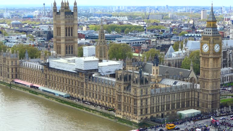 High angle view of Westminster London downtown