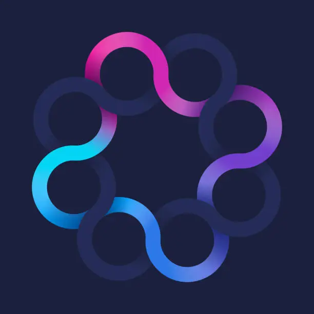 Vector illustration of Infinite Line Loops Abstract Design Element
