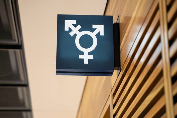 Genderless Public Restroom Sign Genderless Public Restroom Sign. Gender Neutral Toilet gender neutral photos stock pictures, royalty-free photos & images