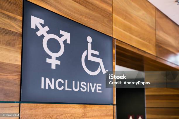 Inklusive Öffentliche Toilette Zeichen Stockfoto und mehr Bilder von Geschlechtsneutralität - Geschlechtsneutralität, Menschliches Geschlecht, LGBTQI-Menschen