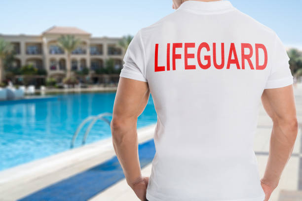 Safeguard And Sport Recreation Coach. Poolside Rescuer