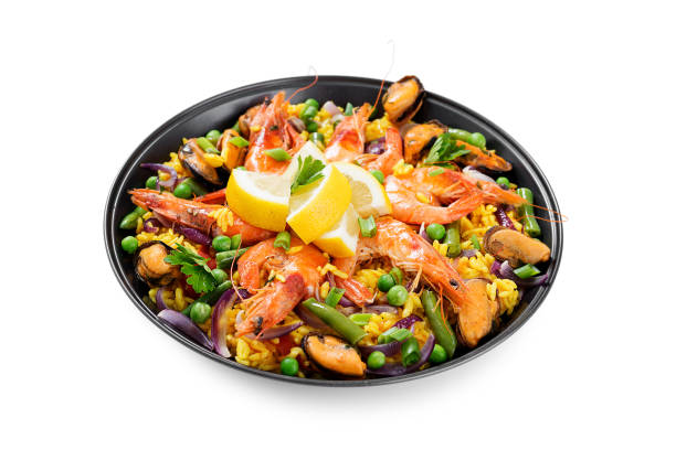 Traditional spanish seafood paella