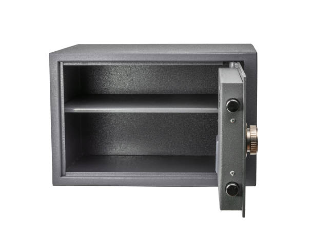 istock Opened Cash Money safe deposit box isolated on white without shadow 1318465802