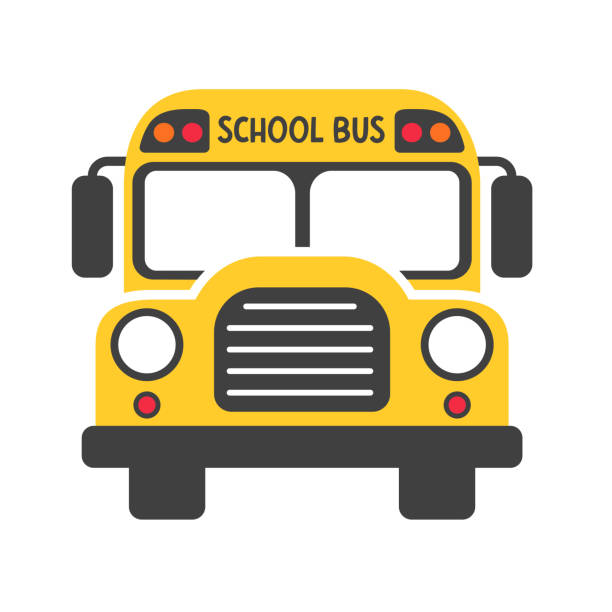 スクールバスベクトル。スクールバス運転手への贈り物 学校に戻る概念。バックグラウンドで分離 - スクールバス点のイラスト素材／クリップアート素材／マンガ素材／アイコン素材