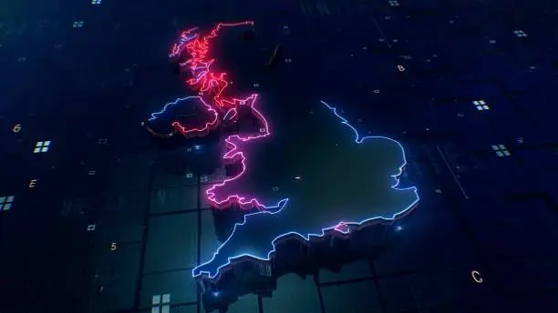 Photo of United Kingdom map digital