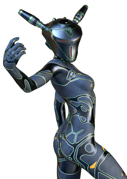 istock 3D illustration space super woman on white 1318472253