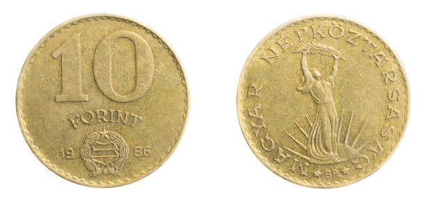 istock Hungary ten forints coin on white isolated background 1318472484