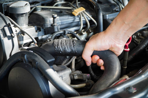 istock Technician to inspect radiator hose,Maintenance concept 1318473648