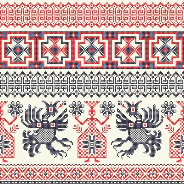 Vector illustration of Russian pattern 9