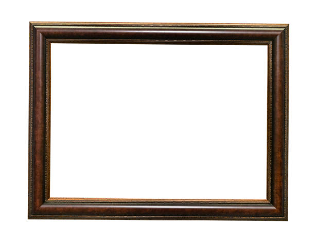 istock dark brown wooden picture frame cutout 1318479249
