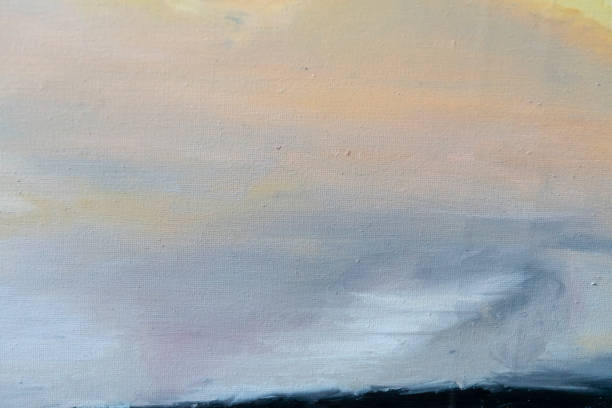 An acrylic painting on canvas of the Tyne Brides at sunset An original artwork of acrylic on canvas of the Tyne Brides at sunset. This is by the young artist Ethan Hewitt and these images are during the early stages of the painting. abstract oil painting for beginners stock pictures, royalty-free photos & images