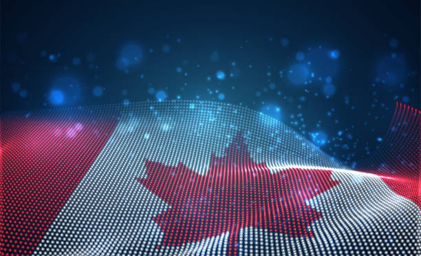 istock Vector bright glowing country flag of abstract dots. Canada 1318485275