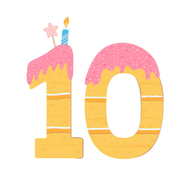 Magdalena Con Glaseado De Cumpleaños Con Velas Número 10 Vectores Libres de Derechos - iStock Magdalena Con Glaseado De Cumpleaños Con Velas Número 10 Vectores Libres de Derechos - iStock