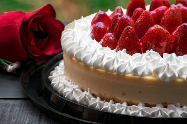 istock close up cheesecake with strawberries 1318487666