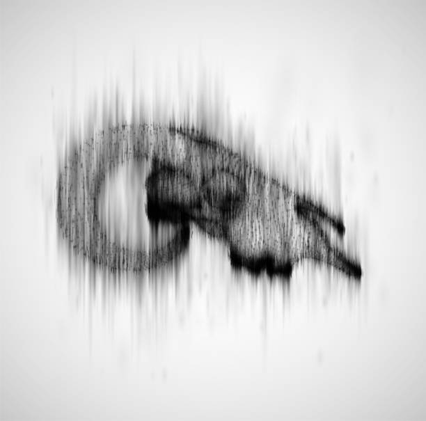 istock vector bull skull made of black blots of paint and ink 1318491975